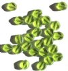 25 9mm Diamond-Shaped Window Beads Transparent Olive